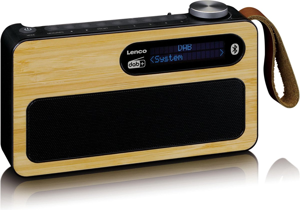 Bol.com Lenco PDR-040BAMBOOBK - Draagbare DAB Radio met FM, DAB+ en Bluetooth® - Klok en Alarmfunctie - Bamboe-Zwart aanbieding
