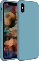 Coverzs Luxe Liquid Silicone case geschikt voor Apple iPhone X / Xs - lichtblauw