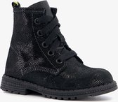 Groot leren meisjes veterboots - Zwart - Maat 21 - Echt leer - Uitneembare zool