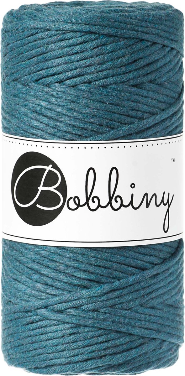 Bobbiny - Macramé - 3mm - Peacock Blue - Klos 100 meter