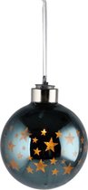 Magic Lights Kerstbal Stars led 8 Cm Glas Blauwgrijs