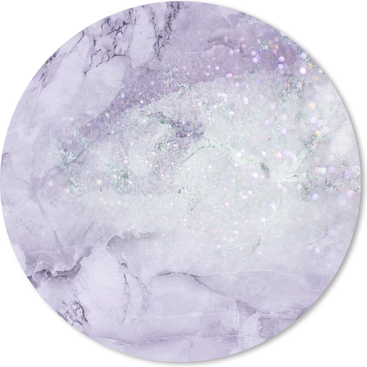 Muismat rond 20x20 cm - Mousepad Marmer - Groen - Paars - Ronde muismatten