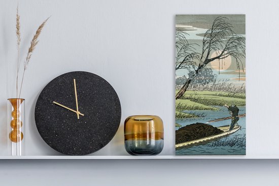 Tableau sur toile Gravure sur bois japonaise Vintage - 20x40 cm - Décoration murale