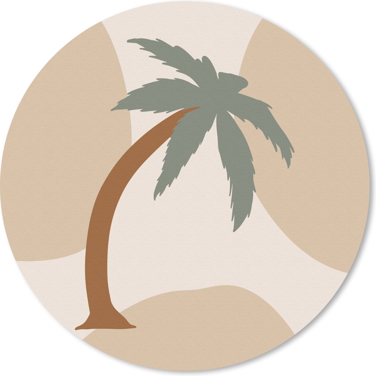 Muismat rond 20x20 cm - Mousepad Palmboom - Pastel - Zomer - Ronde muismatten