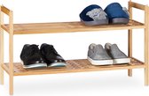 Relaxdays schoenenrek stapelbaar - schoenenkast - 2 etages - rek voor schoenen - hout