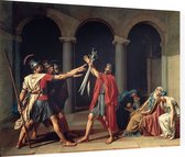 De eed van de Horatii, Jacques-Louis David - Foto op Dibond - 80 x 60 cm