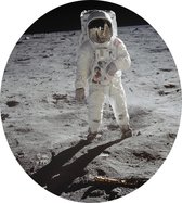 Buzz Aldrin walks on the moon (maanlanding) - Foto op Dibond - ⌀ 30 cm