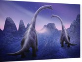 Dinosaurus langnek paar duo - Foto op Dibond - 90 x 60 cm