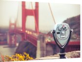 Verrekijker bij de Golden Gate Bridge in San Francisco - Foto op Dibond - 90 x 60 cm
