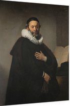 Johannes Uytenbogaert, Rembrandt van Rijn - Foto op Dibond - 60 x 80 cm