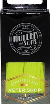 9mm Platte sneakerveter Muller and Sons in fraaie kleuren en combinaties - Neon Lime Yellow, 120cm