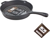 Cast Iron - Grillpan - Barbecue pan - Gietijzer - 26,5cm - Zwart - Barbecue - Zomer - BBQ