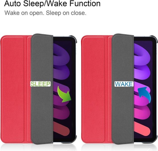 TriFold Book Case iPad Mini 6 (2021) Hoesje Rood