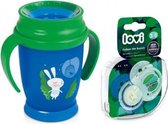 Lovi setje: Drinkbeker250 ml+ Boy fopspenen 2 st. GRATIS !!! 250 ml