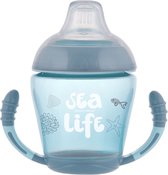 Canpol Babies Antilekbeker Zachte siliconen tuit 230ml SEA LIFE - 9m+ Blauw