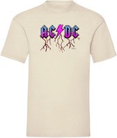 T-Shirt pink purple ACDC - Off White (L)