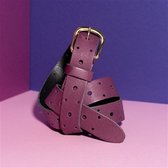 BELT LEATHER LONG BASIC AUBERGINE