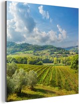 Une journée ensoleillée au paysage toscan en Italie Aluminium 90x90 cm - Tirage photo sur aluminium (décoration murale en métal)
