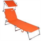 Casa Ligbed 'Ibiza' met zonnedak aluminium oranje 190 x 59 x 29cm