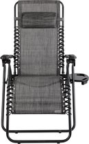Casa Luxe ligstoel Antraciet, 165x65x113cm