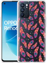 Oppo Reno6 5G Hoesje Feather Art - Designed by Cazy