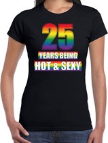 Hot en sexy 25 jaar verjaardag cadeau t-shirt zwart - dames - 25e verjaardag kado shirt Gay/ LHBT kleding / outfit L