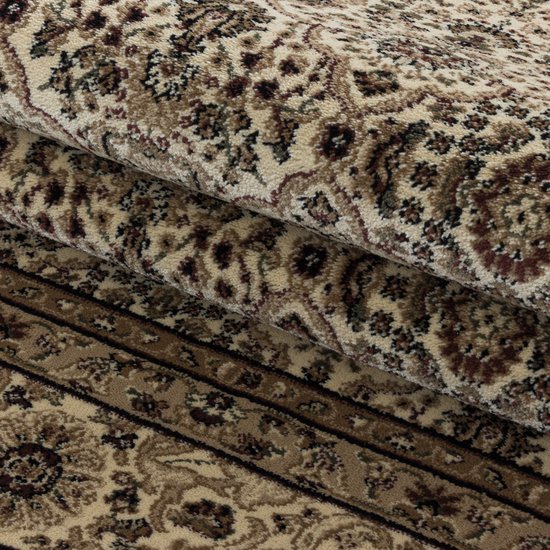 Tapis Impression Tabriz Oriental Classique à Poils Ras Beige - 120x170 CM