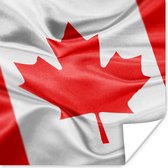 Poster Close-up van de vlag van Canada - 100x100 cm XXL