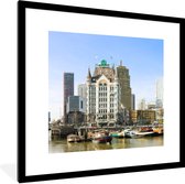 Fotolijst incl. Poster - Rotterdam - Boot - Haven - 40x40 cm - Posterlijst