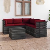 Decoways - 6-delige Loungeset met kussens pallet massief grenenhout