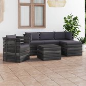 Decoways - 6-delige Loungeset met kussens pallet massief grenenhout