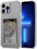 ShieldCase geschikt voor Apple iPhone 13  Pro Max TPU hoesje met pasjeshouder - transparant