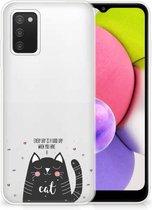 Telefoon Hoesje Geschikt voor Samsung Galaxy A03S Mobiel Case Cat Good Day