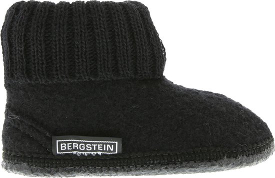 Bergstein Cozy Sloffen - Pantoffels voor dames, heren en kinderen - 100% Zuiver scheerwol - Black