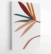 Gebladerte lijntekeningen met abstracte vorm. Abstract Plant Art-ontwerp voor print, omslag, behang, minimale en natuurlijke kunst aan de muur. 3 - Moderne schilderijen – Verticaal