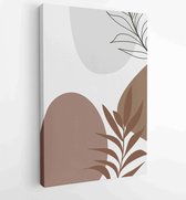 Earth tone boho gebladerte lijntekeningen tekenen met abstracte vorm. Abstract Plant Art-ontwerp voor print, omslag, behang, minimale en natuurlijke kunst aan de muur. 4 - Moderne