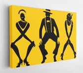 Twee flapper girls en een man die Charleston danst. Vectorillustratie - Modern Art Canvas - Horizontaal - 1077363170 - 115*75 Horizontal