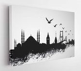 Onlinecanvas - Schilderij - Istanbul Stad Skyline Vectorillustratie. Moderne Horitonzal Horizontal - Multicolor - 50 X 40 Cm