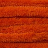 10x Oranje chenille draad 14 mm x 50 cm - Buigbaar draad - Pluche chenillegaren/chenilledraden - Hobbymateriaal om mee te knutselen