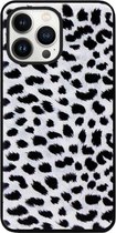 ADEL Siliconen Back Cover Softcase Hoesje Geschikt voor iPhone 13 Pro - Luipaard Wit