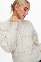 Only ONLYPoppy L/S Highneck Pullover Knit Pumice Stone Dames Trui - Maat XL