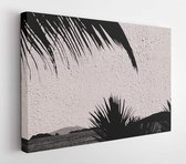 Onlinecanvas - Schilderij - Abstracte Caribische Palmbladeren In Beweging.- Art Horizontaal Horizontal - Multicolor - 80 X 60 Cm