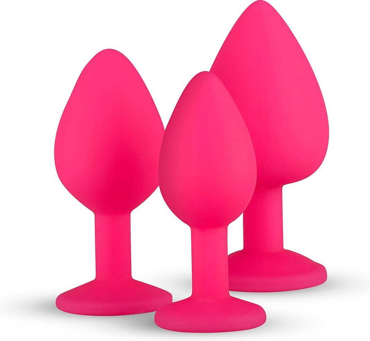 Siliconen Buttplug Met Diamant - Roze