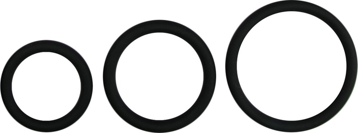 Goedkoopste Cockring set - drie maten - zwart