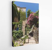 Onlinecanvas - Schilderij - Smalle Straat In Middeleeuwse Stad Gordes. Provence. Frankrijk Art Verticaal Vertical - Multicolor - 40 X 30 Cm