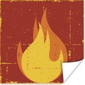 Une illustration d'un poster flamme orange 75x75 cm - Tirage photo sur Poster (décoration murale salon / chambre)