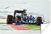 Une illustration d'une affiche de voiture de course de Formule 1 120x80 cm - Tirage photo sur Poster (décoration murale salon / chambre)