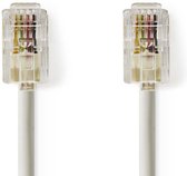 Telecomkabel | RJ10 Male | RJ10 Male | 2.00 m | Design kabel: Gerold | Kabeltype: RJ10 | Ivoor