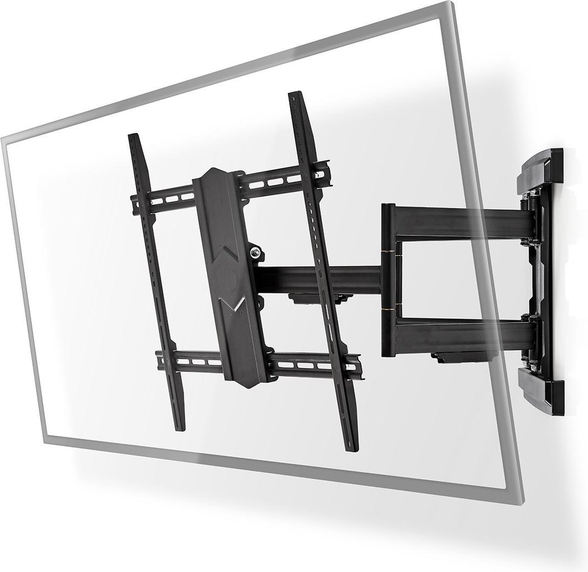 Nedis Draai- en Kantelbare TV-Muurbeugel | 43-90 " | Maximaal schermgewicht: 70 kg | Kantelbaar | Draaibaar | Minimale muurafstand: 70 mm | Maximale muurafstand: 800 mm | 3 Draaipunt(en) | Staal | Zwart
