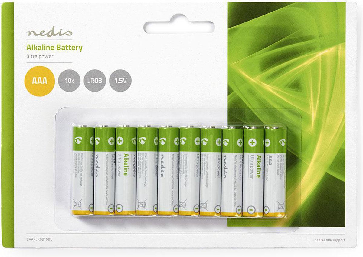 Nedis Alkaline-Batterij AAA | 1.5 V | 10-Blister